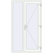 Entrance doors 1200x2100 mm DOOR KORSA OPTIMUM REHAU BRILLANT RAL 9016 Traffic white two-sided