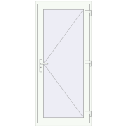 DOOR KORSA OPTIMUM REHAU BRILLANT 900x1950 mm RAL 9016 Traffic white two-sided