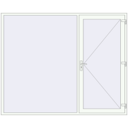 DOOR KORSA ENERGY-SAVING REHAU SYNEGO 2580x2100 mm RAL 9016 Traffic white two-sided