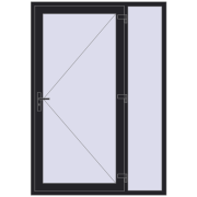 DOOR KORSA OPTIMUM REHAU BRILLANT 1470x2100 mm BLACK_ULTI-MATT two-sided