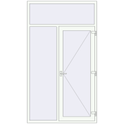 DOOR KORSA OPTIMUM REHAU BRILLANT 1430x2500 mm RAL 9016 Traffic white two-sided
