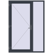 DOOR KORSA ENERGY-SAVING REHAU SYNEGO 1500x2170 mm ANTHRACITE_GREY_STRUKTURAL dwustronny