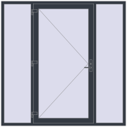 DOOR KORSA OPTIMUM REHAU BRILLANT 2100x2100 mm ANTHRACITE_GREY_STRUKTURAL two-sided