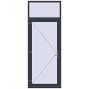 Entrance doors 1000x2600 mm DOOR KORSA OPTIMUM REHAU BRILLANT ANTHRACITE_GREY_STRUKTURAL two-sided