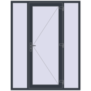 DOOR KORSA OPTIMUM REHAU BRILLANT 1640x2100 mm ANTHRACITE_GREY_STRUKTURAL two-sided