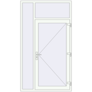 DOOR KORSA OPTIMUM REHAU BRILLANT 1300x2300 mm RAL 9016 Traffic white two-sided