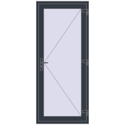 Drzwi zewnętrzne 900x2050 mm DOOR KORSA OPTIMUM REHAU BRILLANT ANTHRACITE_GREY_STRUKTURAL dwustronny