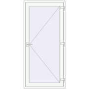 Entrance doors 950x2100 mm DOOR KORSA OPTIMUM REHAU BRILLANT RAL 9016 Traffic white two-sided