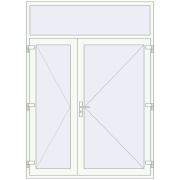 Drzwi zewnętrzne 1700x2350 mm DOOR KORSA ALU STANDARD 72 RAL 9016 Traffic white dwustronny