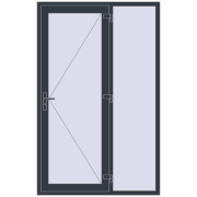 Drzwi zewnętrzne 1400x2200 mm DOOR KORSA OPTIMUM REHAU BRILLANT ANTHRACITE_GREY_STRUKTURAL dwustronny