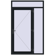 DOOR KORSA OPTIMUM REHAU BRILLANT 1400x2300 mm BLACK_COOL_110L-2 two-sided