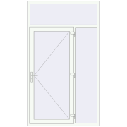 DOOR KORSA OPTIMUM REHAU BRILLANT 1450x2500 mm RAL 9016 Traffic white two-sided