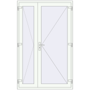 DOOR KORSA OPTIMUM REHAU BRILLANT 1360x2160 mm RAL 9016 Traffic white two-sided