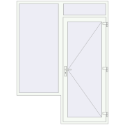 DOOR KORSA ENERGY-SAVING REHAU SYNEGO 1800x2410 mm RAL 9016 Traffic white two-sided