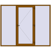 DOOR KORSA ENERGY-SAVING REHAU SYNEGO 2600x2150 mm GOLDEN OAK two-sided