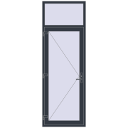 DOOR KORSA ENERGY-SAVING REHAU SYNEGO 900x2600 mm ANTHRACITE_GREY_STRUKTURAL two-sided