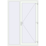 DOOR KORSA ENERGY-SAVING REHAU SYNEGO 1600x2390 mm RAL 9016 Traffic white two-sided