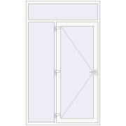 DOOR KORSA ENERGY-SAVING REHAU SYNEGO 1500x2500 mm RAL 9016 Traffic white two-sided