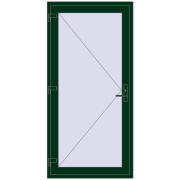Entrance doors 1000x2050 mm DOOR KORSA OPTIMUM REHAU BRILLANT MOSS_GREEN two-sided
