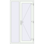 DOOR KORSA ALU STANDARD 72 1100x2000 mm RAL 9016 Traffic white two-sided