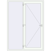 DOOR KORSA OPTIMUM REHAU BRILLANT 1600x2200 mm RAL 9016 Traffic white two-sided