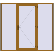 DOOR KORSA ENERGY-SAVING REHAU SYNEGO 2300x2100 mm LIGHT_OAK two-sided