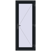 DOOR KORSA OPTIMUM REHAU BRILLANT 800x2000 mm BLACK_COOL_110L-2 two-sided