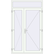 DOOR KORSA OPTIMUM REHAU BRILLANT 1400x2380 mm RAL 9016 Traffic white two-sided