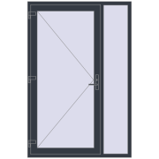 DOOR KORSA OPTIMUM REHAU BRILLANT 1400x2100 mm ANTHRACITE_GREY_STRUKTURAL external