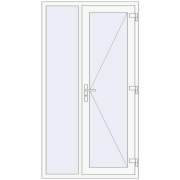 Entrance doors 1150x2100 mm DOOR KORSA OPTIMUM REHAU BRILLANT RAL 9016 Traffic white two-sided