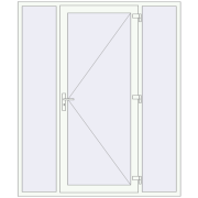 DOOR KORSA ENERGY-SAVING REHAU SYNEGO 1880x2245 mm RAL 9016 Traffic white two-sided