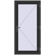 DOOR KORSA OPTIMUM REHAU BRILLANT 900x1850 mm BLACK_STRUCTURAL two-sided