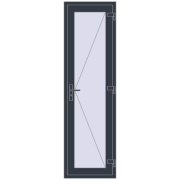 Entrance doors 650x2200 mm DOOR KORSA OPTIMUM REHAU BRILLANT ANTHRACITE_GREY_STRUKTURAL two-sided
