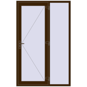 Drzwi zewnętrzne 1400x2200 mm DOOR KORSA OPTIMUM REHAU BRILLANT DARK_OAK dwustronny