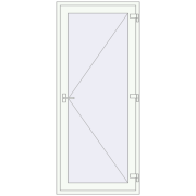 DOOR KORSA OPTIMUM REHAU BRILLANT 1034x2200 mm RAL 9016 Traffic white two-sided