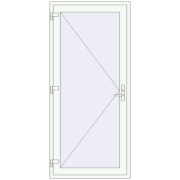 DOOR KORSA OPTIMUM REHAU BRILLANT 1000x2200 mm RAL 9016 Traffic white two-sided