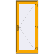Drzwi zewnętrzne 900x2100 mm DOOR ALU STANDARD 72 RAL 1003 Signal yellow dwustronny
