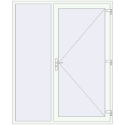 DOOR KORSA ENERGY-SAVING REHAU SYNEGO 1750x2150 mm RAL 9016 Traffic white two-sided