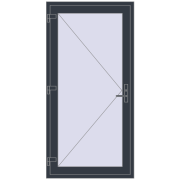DOOR KORSA OPTIMUM REHAU BRILLANT 980x1970 mm ANTHRACITE_GREY_STRUKTURAL dwustronny