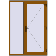 DOOR KORSA OPTIMUM REHAU BRILLANT 1400x2000 mm GOLDEN OAK external