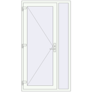 DOOR KORSA OPTIMUM REHAU BRILLANT 1130x2080 mm RAL 9016 Traffic white two-sided