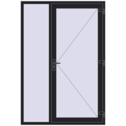 DOOR KORSA ENERGY-SAVING REHAU SYNEGO 1500x2200 mm BLACK_ULTI-MATT two-sided