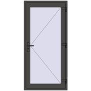 DOOR KORSA OPTIMUM REHAU BRILLANT 900x1850 mm BASALT_GREY two-sided