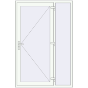 DOOR KORSA ENERGY-SAVING REHAU SYNEGO 1400x2100 mm RAL 9016 Traffic white two-sided