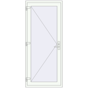 DOOR KORSA OPTIMUM REHAU BRILLANT 900x2100 mm RAL 9016 Traffic white two-sided