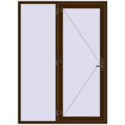 Entrance doors 1600x2200 mm DOOR KORSA OPTIMUM REHAU BRILLANT DARK_OAK two-sided