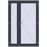 DOOR KORSA OPTIMUM REHAU BRILLANT 1400x2100 mm ANTHRACITE_GREY_STRUKTURAL two-sided DOOR KORSA OPTIMUM REHAU BRILLANT 1400x2100 mm ANTHRACITE_GREY_STRUKTURAL two-sided