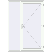 Entrance doors 1500x2100 mm DOOR KORSA OPTIMUM REHAU BRILLANT RAL 9016 Traffic white two-sided