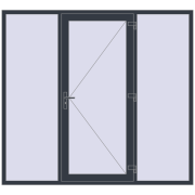 DOOR KORSA ENERGY-SAVING REHAU SYNEGO 2300x2100 mm ANTHRACITE_GREY_STRUKTURAL two-sided