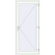 Entrance doors 1000x2300 mm DOOR KORSA ENERGY-SAVING REHAU SYNEGO RAL 9016 Traffic white two-sided